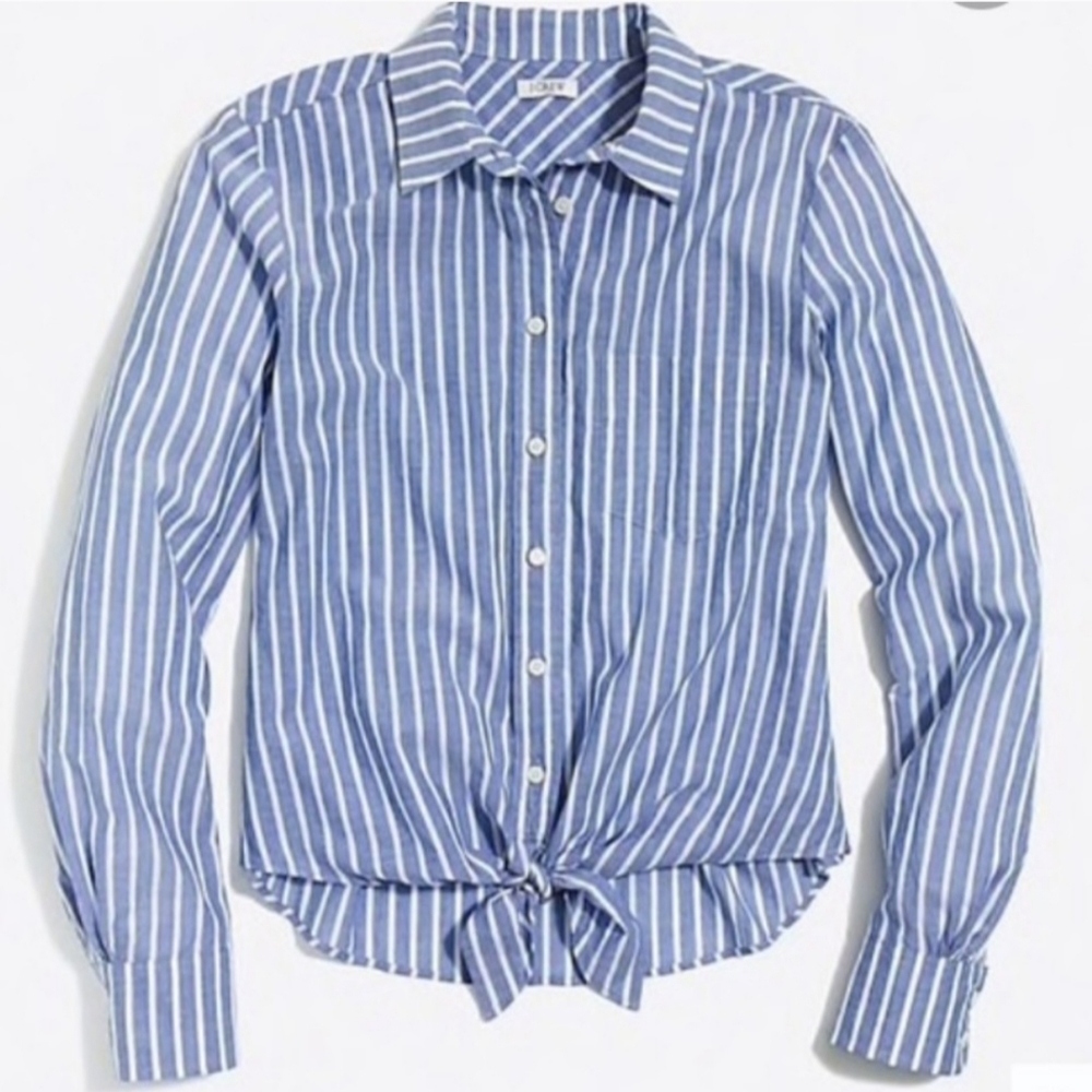 J. Crew tie front striped shirt - Picture 3 of 3